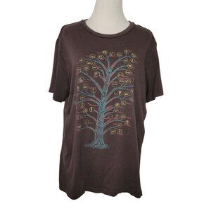 Tree Of Life Brown Graphic Tee 100% Cotton Unisex Short Sleeve Size Large